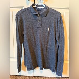 Ralph Lauren Polo L/S Heathered Gray Polo Shirt